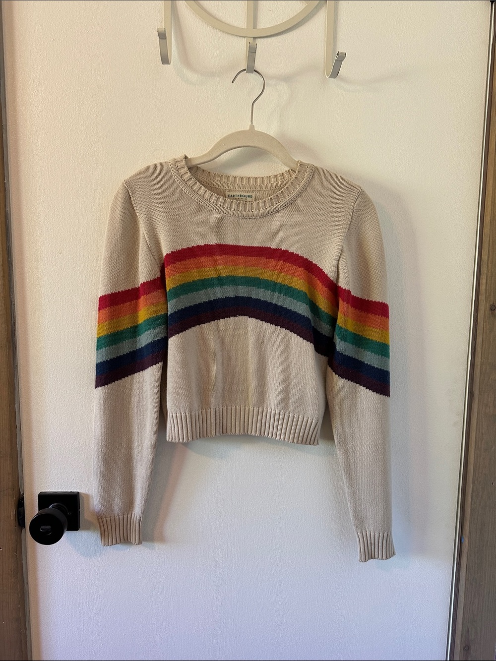 Earthbound Cream Rainbow Stripe Women’s Sweater